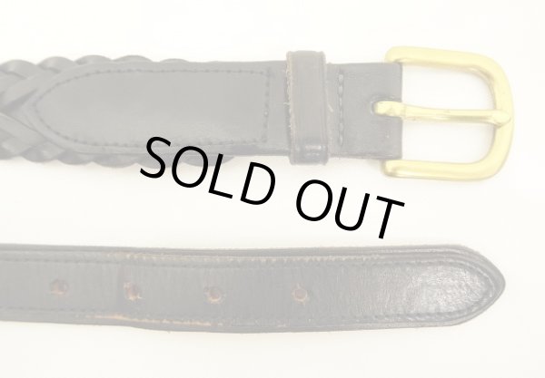 画像5: 90'S LL Bean "SOLID BRASSバックル" メッシュレザーベルト ブラック USA製 (VINTAGE)