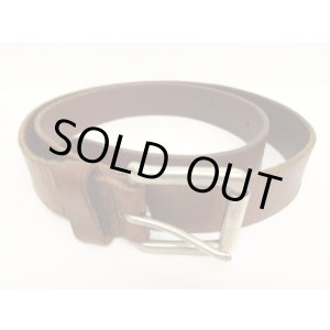 画像: 90'S LL Bean "SOLID BRASSバックル" レザーベルト ブラウン USA製 (VINTAGE)