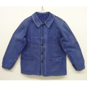 画像: 60'S BLUE DE VERDUM フレンチワーク ワークジャケット カバーオール フェードブルー (VINTAGE)