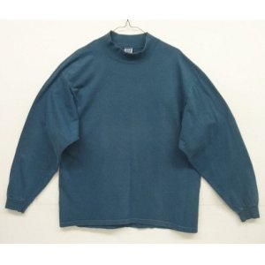 画像: 90'S GAP 旧タグ シングルステッチ モックネック 長袖 Tシャツ ブルー USA製 (VINTAGE)