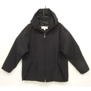 画像: JONES NEW YORK 裏地付き ビッグフード フルジップジャケット ブラック (VINTAGE)