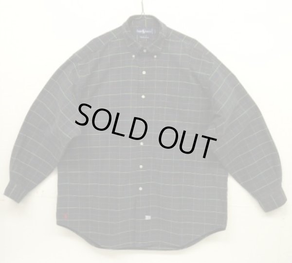 画像1: 90'S RALPH LAUREN "THE BIG OXFORD" 裾ロゴ刺繍 オックスフォード 長袖 BDシャツ チェック柄 (VINTAGE)