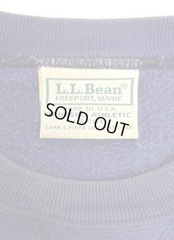 画像2: 80'S LL Bean by RUSSELL ATHLETIC 前V&脇の下ガゼット スウェットシャツ ネイビー USA製 (VINTAGE)