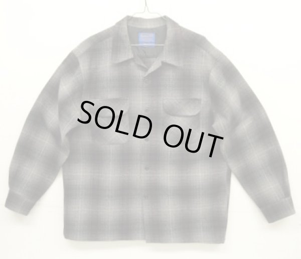 画像1: 90'S PENDLETON "BOARD SHIRT" ウール オープンカラーシャツ オンブレチェック (VINTAGE)