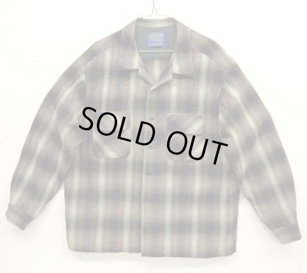 画像1: 90'S PENDLETON "BOARD SHIRT" ウール オープンカラーシャツ オンブレチェック USA製 (VINTAGE)