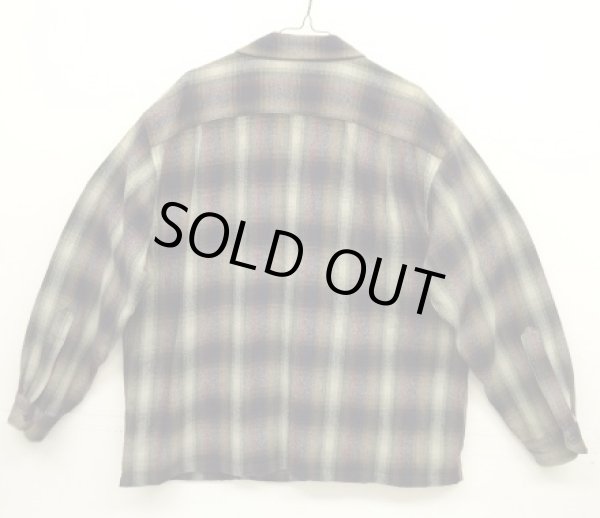 画像3: 90'S PENDLETON "BOARD SHIRT" ウール オープンカラーシャツ オンブレチェック USA製 (VINTAGE)