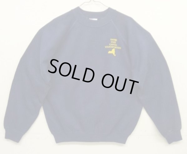 画像1: 80'S EMPIRE STATE CAPITAL VOLKSSPORTERS ラグランスリーブ クルーネック スウェットシャツ ネイビー USA製 (VINTAGE)