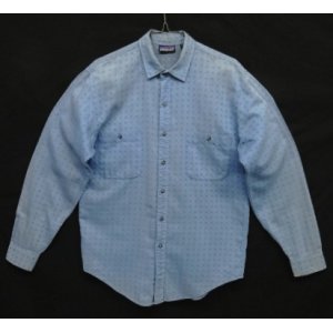 画像: 90'S PATAGONIA 旧タグ ドット柄 長袖シャツ ブルー/グレードット (VINTAGE)