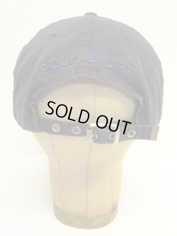 画像4: 90'S RALPH LAUREN "POLO SPORT" 同色USA ベースボールキャップ ネイビー USA製 (VINTAGE)