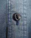 画像4: 90'S RALPH LAUREN チンスト付き メタル猫目ボタン シャンブレー ワークシャツ ブルー (VINTAGE)