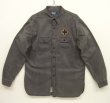 画像1: 90'S RALPH LAUREN チンスト付き バックステンシル ワークシャツ ブラック (VINTAGE)