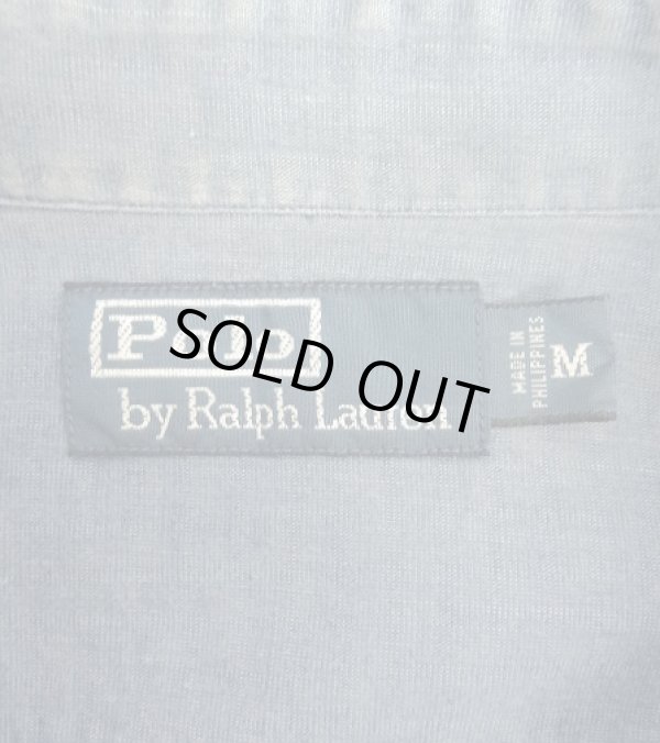 画像2: 90'S RALPH LAUREN チンスト付き メタル猫目ボタン シャンブレー ワークシャツ ブルー (VINTAGE)
