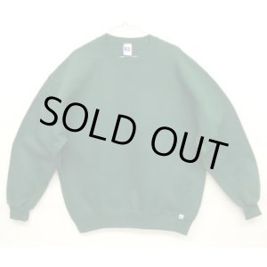 画像: 90'S RUSSELL ATHLETIC 前Vガゼット付き クルーネック スウェットシャツ ダークグリーン USA製 (VINTAGE)