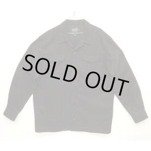 画像: 00'S PENDLETON "BOARD SHIRT" ウール オープンカラーシャツ ブラック (USED)