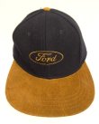 画像2: 90'S FORD x NO FEAR ウール/レザー ベースボールキャップ ネイビー/ブラウン USA製 (VINTAGE)