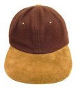 画像2: 90'S J.CREW 旧タグ ウール/レザー ベースボールキャップ ブラウン USA製 (VINTAGE)