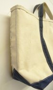 画像3: 80'S LL Bean 2色タグ キャンバス トートバッグ ネイビー/オフホワイト USA製 (VINTAGE)