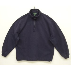 画像: 90'S J.CREW 旧タグ ハーフジップ スウェットシャツ ネイビー (VINTAGE)