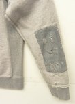 画像5: 00'S J.CREW 前Vガゼット付き 染み込みプリント ヴィンテージ加工 スウェットシャツ ツートンカラー (VINTAGE)