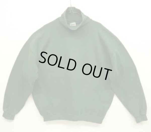 画像1: 90'S PLUMA タートルネック ヘビーウエイト スウェットシャツ グリーン USA製 (VINTAGE)