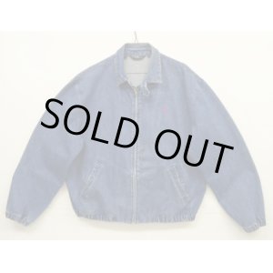 画像: 90'S RALPH LAUREN 三角タグ チンスト付き デニム ドリズラージャケット インディゴ USA製 (VINTAGE)