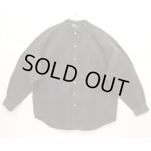 画像: 90'S RALPH LAUREN "POSTBOY" 長袖 バンドカラーシャツ フェードブラック (VINTAGE)