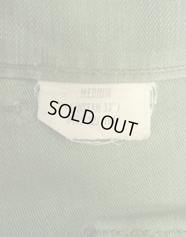 画像3: 60'S アメリカ軍 US ARMY "OG107" 初期モデル コットンサテン 平ボタン ベイカーパンツ M (VINTAGE)