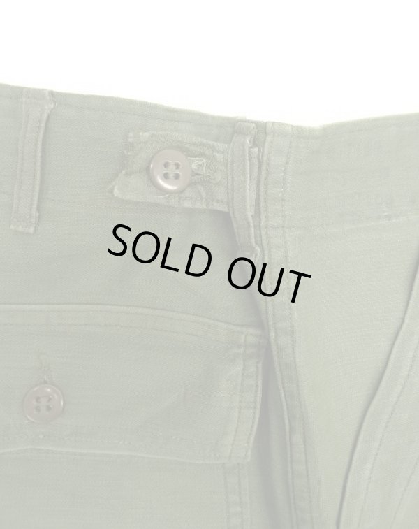 画像6: 60'S アメリカ軍 US ARMY "OG107" 初期モデル コットンサテン 平ボタン ベイカーパンツ M (VINTAGE)