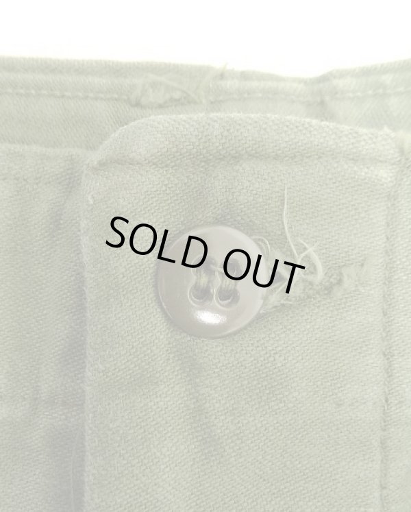 画像4: 60'S アメリカ軍 US ARMY "OG107" 初期モデル コットンサテン 平ボタン ベイカーパンツ L (VINTAGE)