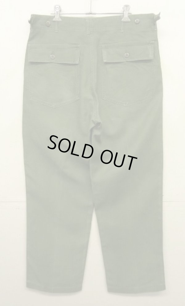 画像5: 60'S アメリカ軍 US ARMY "OG107" 初期モデル コットンサテン 平ボタン ベイカーパンツ M (VINTAGE)