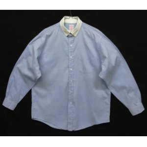 画像: 90'S BROOKS BROTHERS "MAKERS" オックスフォード タブカラー クレリックシャツ ホワイト/ブルー USA製 (VINTAGE)