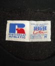 画像2: 90'S RUSSELL ATHLETIC "HIGH COTTON" 前Vガゼット付き クルーネック 半袖 スウェットシャツ ブラック USA製 (DEADSTOCK)