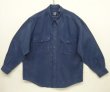 画像1: 90'S GAP 旧タグ 長袖 リネンシャツ インディゴ (VINTAGE)
