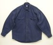 画像1: 90'S GAP 旧タグ ツイル 長袖 ワークシャツ ネイビー (VINTAGE)