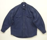 画像: 90'S GAP 旧タグ ツイル 長袖 ワークシャツ ネイビー (VINTAGE)