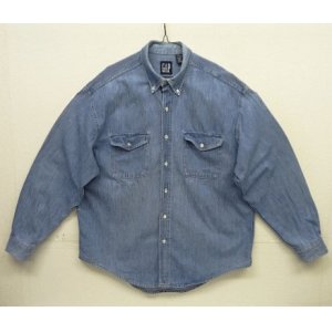 画像: 90'S GAP 旧タグ デニム 長袖 BDシャツ インディゴ USA製 (VINTAGE)
