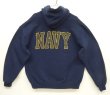 画像4: アメリカ軍 US NAVY 両面リフレクタープリント プルオーバー スウェットパーカー ネイビー USA製 (VINTAGE)