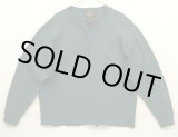 画像: 90'S EDDIE BAUER 黒タグ シングルステッチ 針抜きリブ 猫目ボタン ヘンリーネック 長袖 Tシャツ ダークグリーン USA製 (VINTAGE)