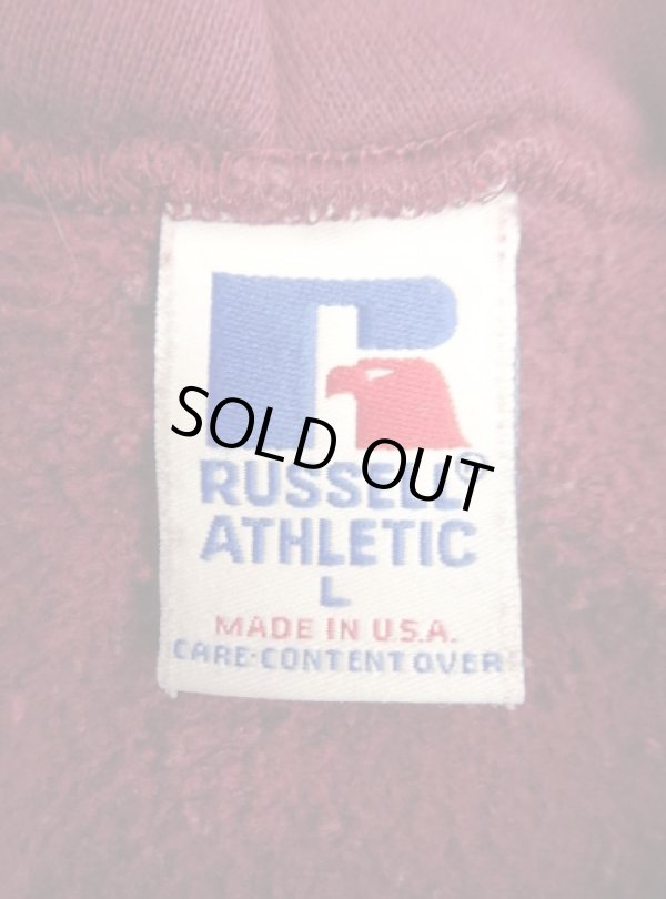 画像2: 90'S RUSSELL ATHLETIC プルオーバーパーカー バーガンディ USA製 (VINTAGE)