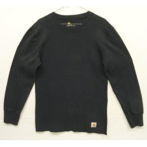 画像: CARHARTT "FORCE" 裾ロゴ サーマル 長袖 Tシャツ ブラック (VINTAGE)