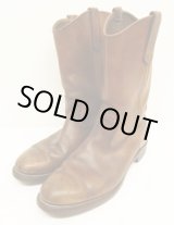 画像: 80'S RED WING "プリント羽タグ" レザー ペコスブーツ ブラウン USA製 (VINTAGE)