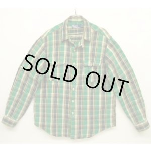 画像: 90'S RALPH LAUREN チンスト付き 長袖 フランネルシャツ チェック柄 (VINTAGE)