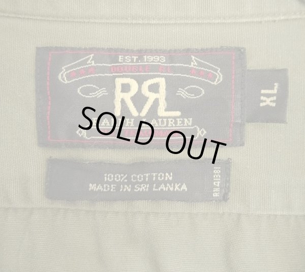 画像2: 90'S RRL 初期 三ツ星タグ チンスト＆マチ付き ハーフジップ ワークシャツ カーキ (VINTAGE)