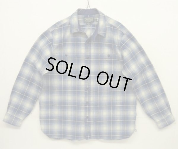 画像1: RALPH LAUREN "POLO COUNTRY" チンスト＆マチ付き 長袖 ワークシャツ オンブレチェック (USED)