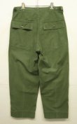 画像5: 60'S アメリカ軍 US ARMY "OG107" 初期モデル コットンサテン 平ボタン ベイカーパンツ M (VINTAGE)