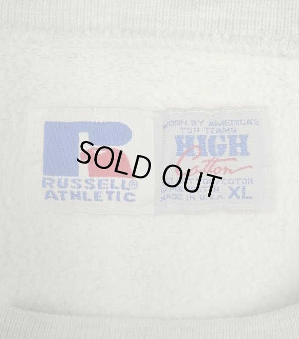 画像2: 90'S RUSSELL ATHLETIC "HIGH COTTON" 前Vガゼット付き クルーネック スウェットシャツ アッシュグレー USA製 (VINTAGE)