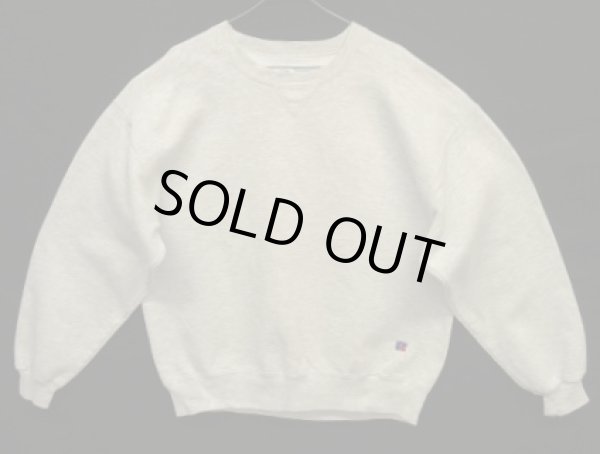 画像1: 90'S RUSSELL ATHLETIC "HIGH COTTON" 前Vガゼット付き クルーネック スウェットシャツ アッシュグレー USA製 (VINTAGE)