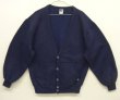 画像1: 90'S RUSSELL ATHLETIC スウェット カーディガン ネイビー USA製 (VINTAGE)