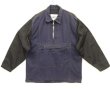 画像1: 90'S G FORCE コットン/ナイロン ハーフジップ ジャケット ネイビー/ブラック イングランド製 (VINTAGE)