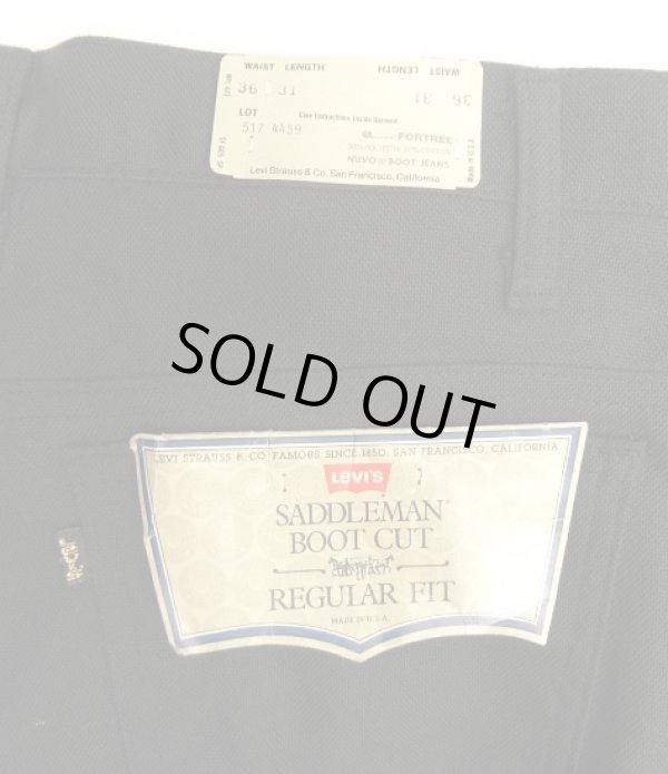 画像6: 80'S LEVIS 517 "STA-PREST" 黒タブ スタプレスト ブラック W36L31 USA製 (DEADSTOCK)